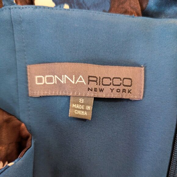 Donna Ricco Tulip Floral Pattern Sweetheart V-Neck Sheath Midi Dress - Picture 7 of 7